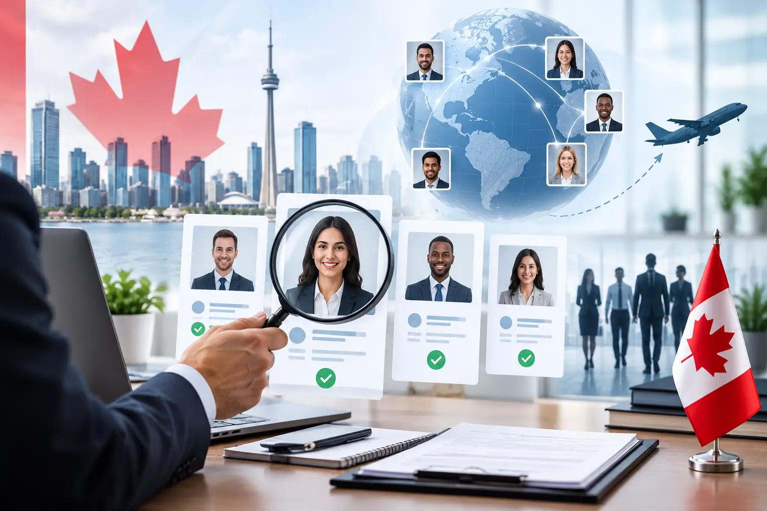 Recruitment specialist reviewing qualified candidates